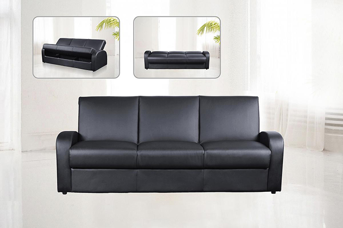Kimberly Pu Three Seater Sofa Bed With Storage Space
